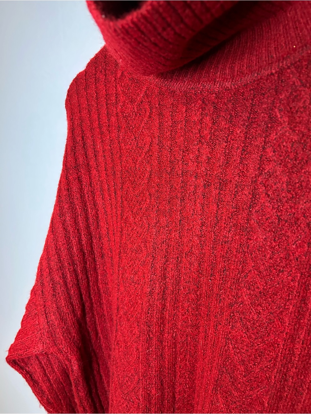 Buffalo David Bitton Red Cable Knit Turtleneck Sweater - Size S - Picture 4 of 7